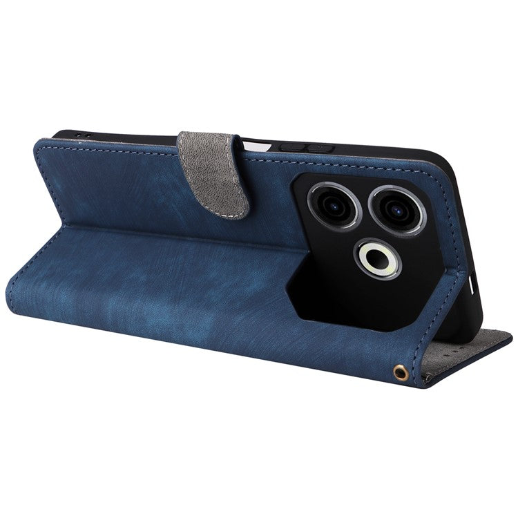 For TECNO Pova 6 Neo Case RFID Blocking PU Leather Wallet Stand Phone Cover - Blue