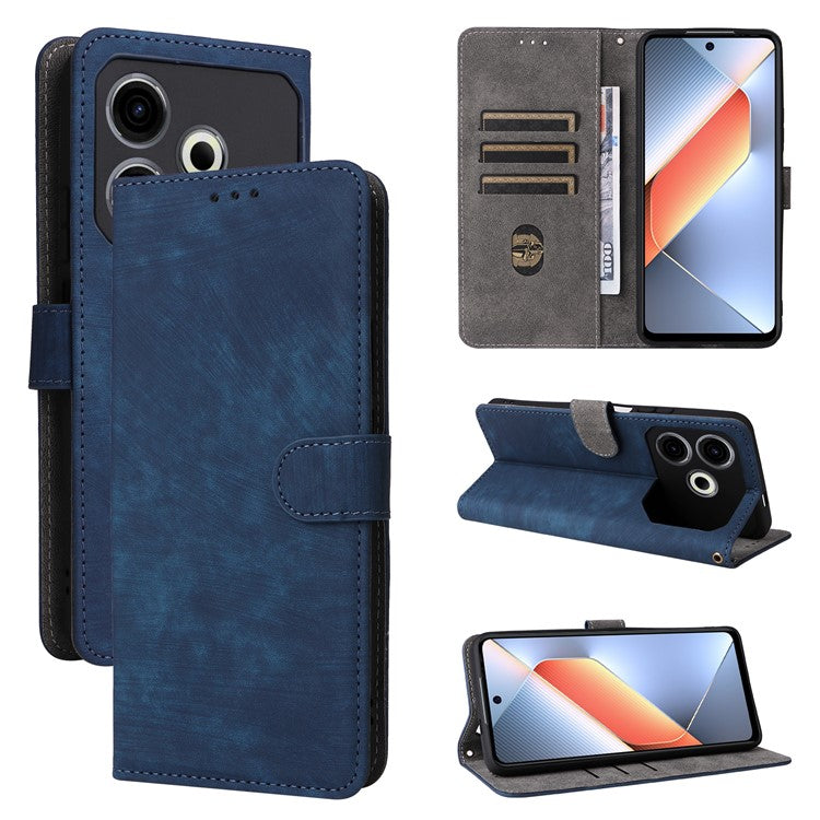 For TECNO Pova 6 Neo Case RFID Blocking PU Leather Wallet Stand Phone Cover - Blue