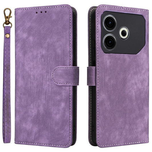 For TECNO Pova 6 Neo Case RFID Blocking PU Leather Wallet Stand Phone Cover - Purple