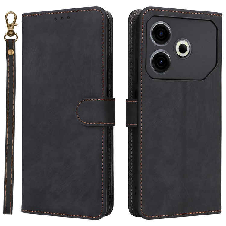 For TECNO Pova 6 Neo Case RFID Blocking PU Leather Wallet Stand Phone Cover - Black