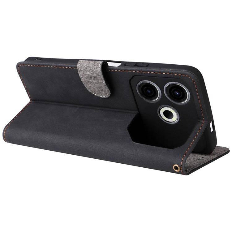 For TECNO Pova 6 Neo Case RFID Blocking PU Leather Wallet Stand Phone Cover - Black