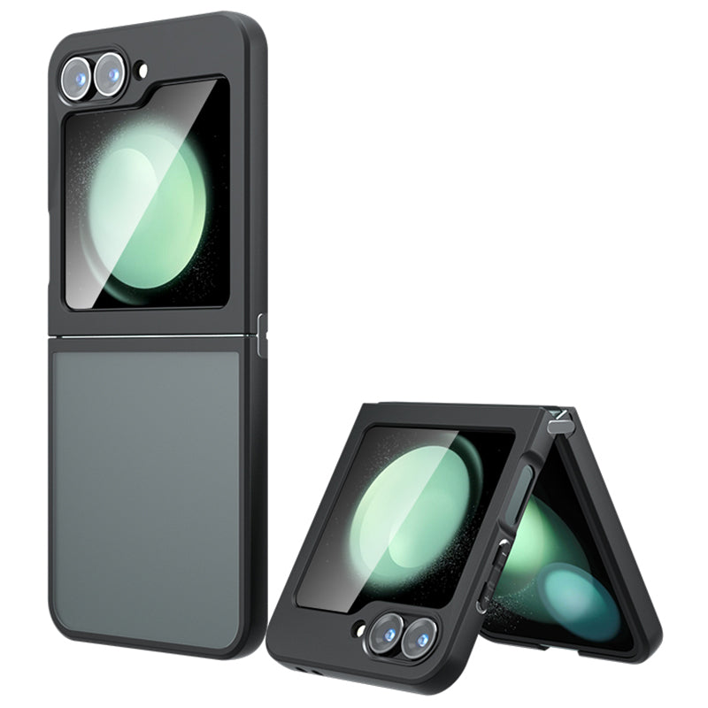 For Samsung Galaxy Z Flip6 5G Shockproof Case TPU+PC Phone Cover - Transparent Black