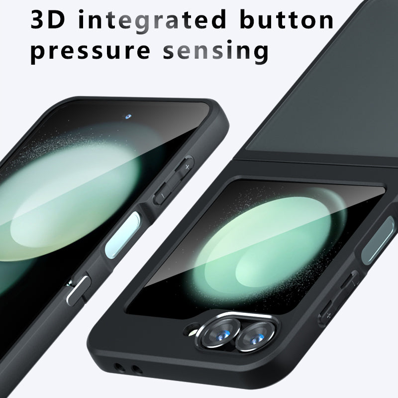 For Samsung Galaxy Z Flip6 5G Shockproof Case TPU+PC Phone Cover - Transparent Black