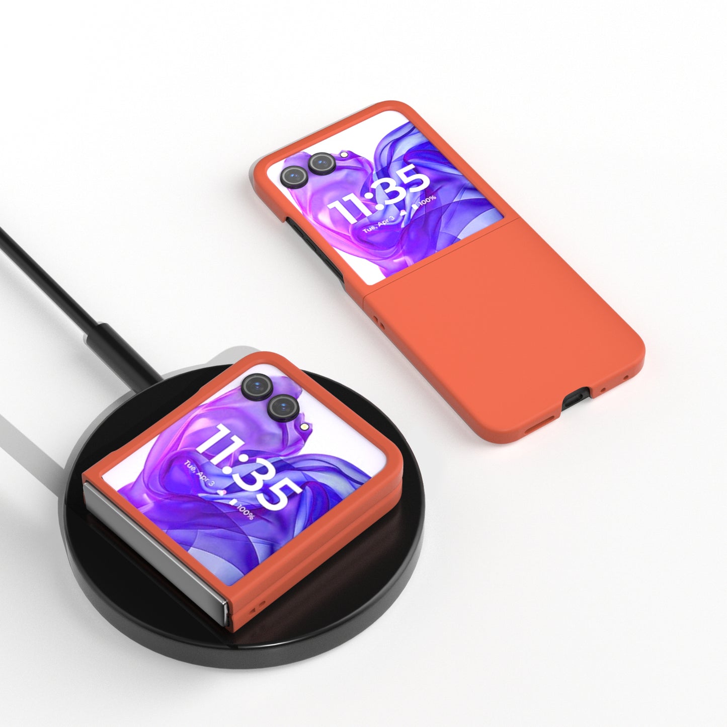 For Motorola Razr 50 Ultra 5G Case Hard PC Phone Cover Skin-Friendly Touch Feeling - Orange