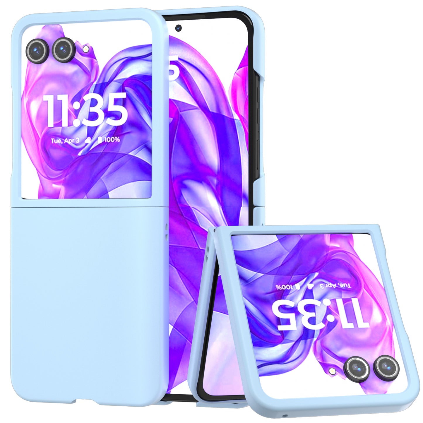 For Motorola Razr 50 Ultra 5G Case Hard PC Phone Cover Skin-Friendly Touch Feeling - Baby Blue