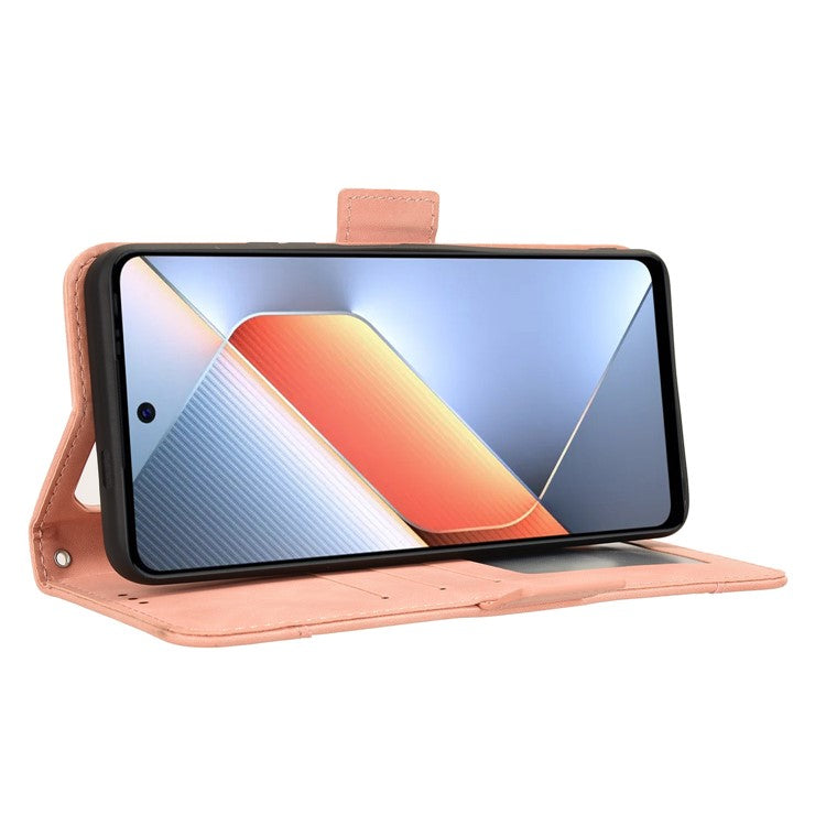 For TECNO Pova 6 Neo Case Multiple Card Slots Leather Stand Phone Cover - Pink