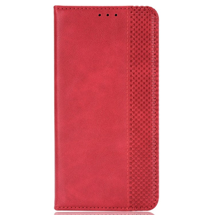 For TECNO Pova 6 Neo Case Retro PU Leather Wallet Phone Cover Stand - Red