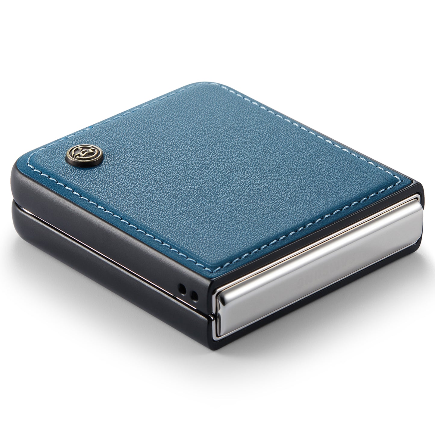 CASEME 023 Series For Samsung Galaxy Z Flip6 5G Case Litchi Texture Leather+PC Phone Cover - Blue