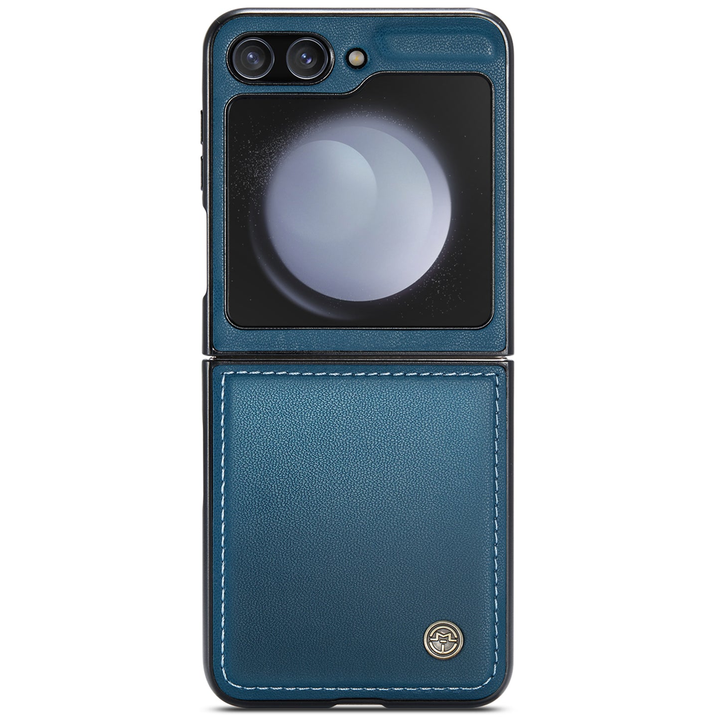 CASEME 023 Series For Samsung Galaxy Z Flip6 5G Case Litchi Texture Leather+PC Phone Cover - Blue