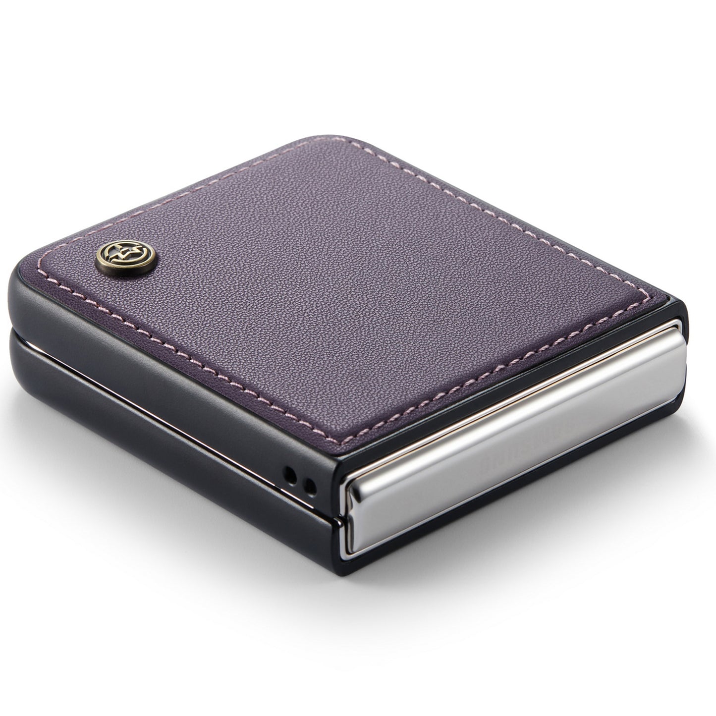 CASEME 023 Series For Samsung Galaxy Z Flip6 5G Case Litchi Texture Leather+PC Phone Cover - Purple