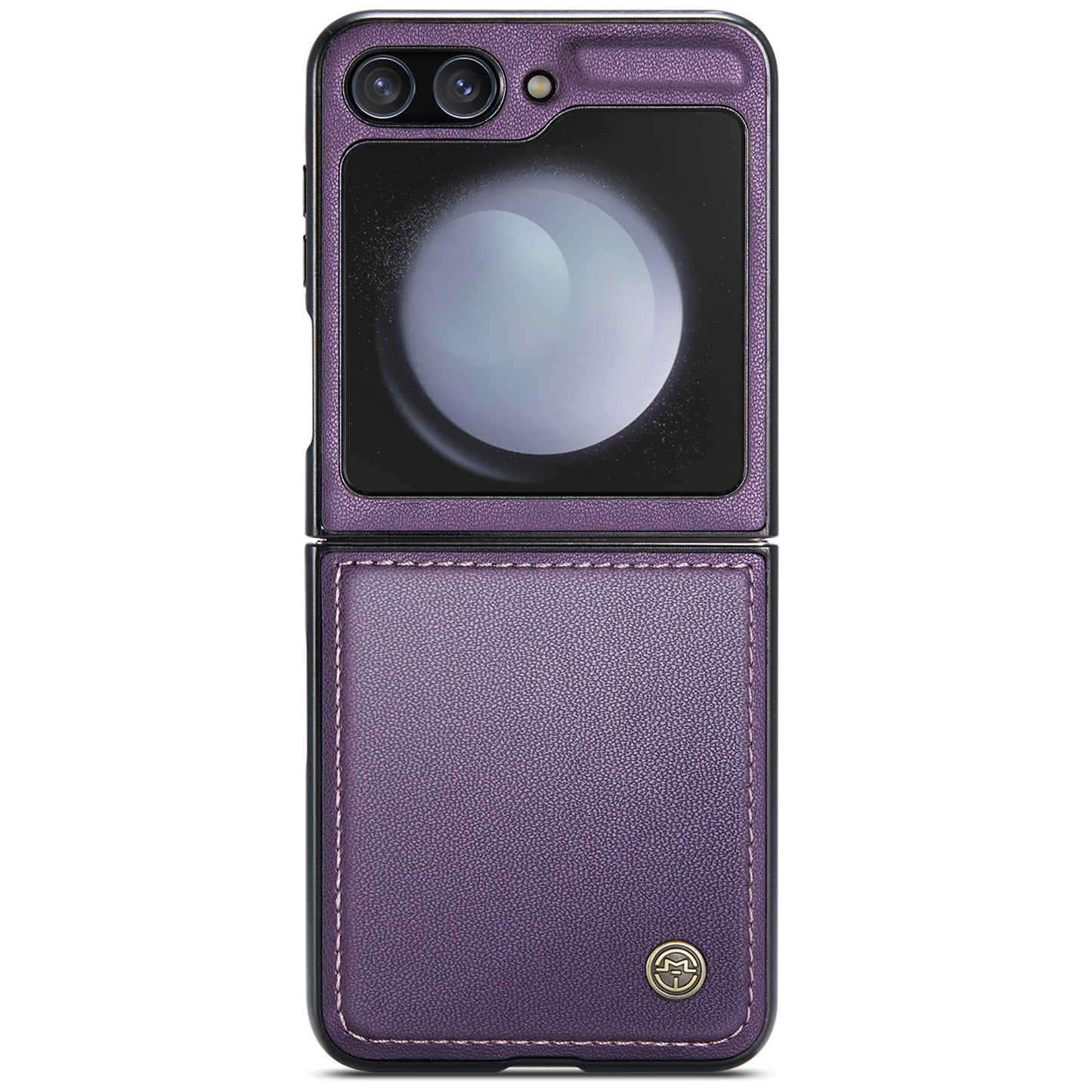 CASEME 023 Series For Samsung Galaxy Z Flip6 5G Case Litchi Texture Leather+PC Phone Cover - Purple
