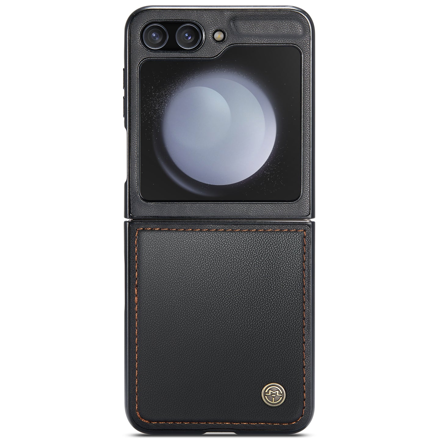 CASEME 023 Series For Samsung Galaxy Z Flip6 5G Case Litchi Texture Leather+PC Phone Cover - Black