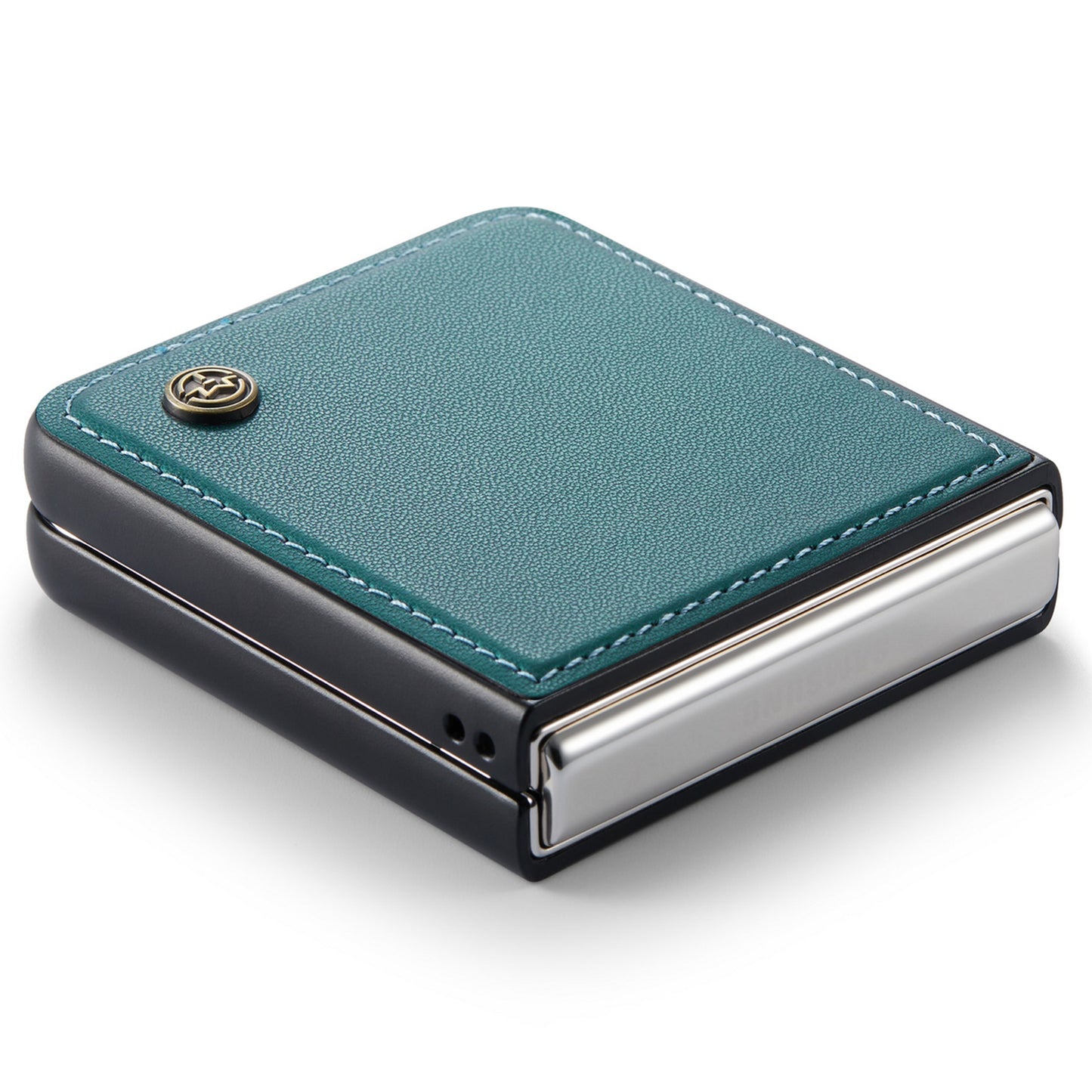 CASEME 023 Series For Samsung Galaxy Z Flip6 5G Case Litchi Texture Leather+PC Phone Cover - Green