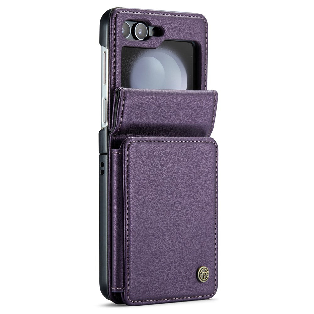 For Samsung Galaxy Z Flip7 FE 5G / Z Flip6 5G Phone Case CASEME C22 Leather Back Cover with RFID Blocking Card Slots - Purple
