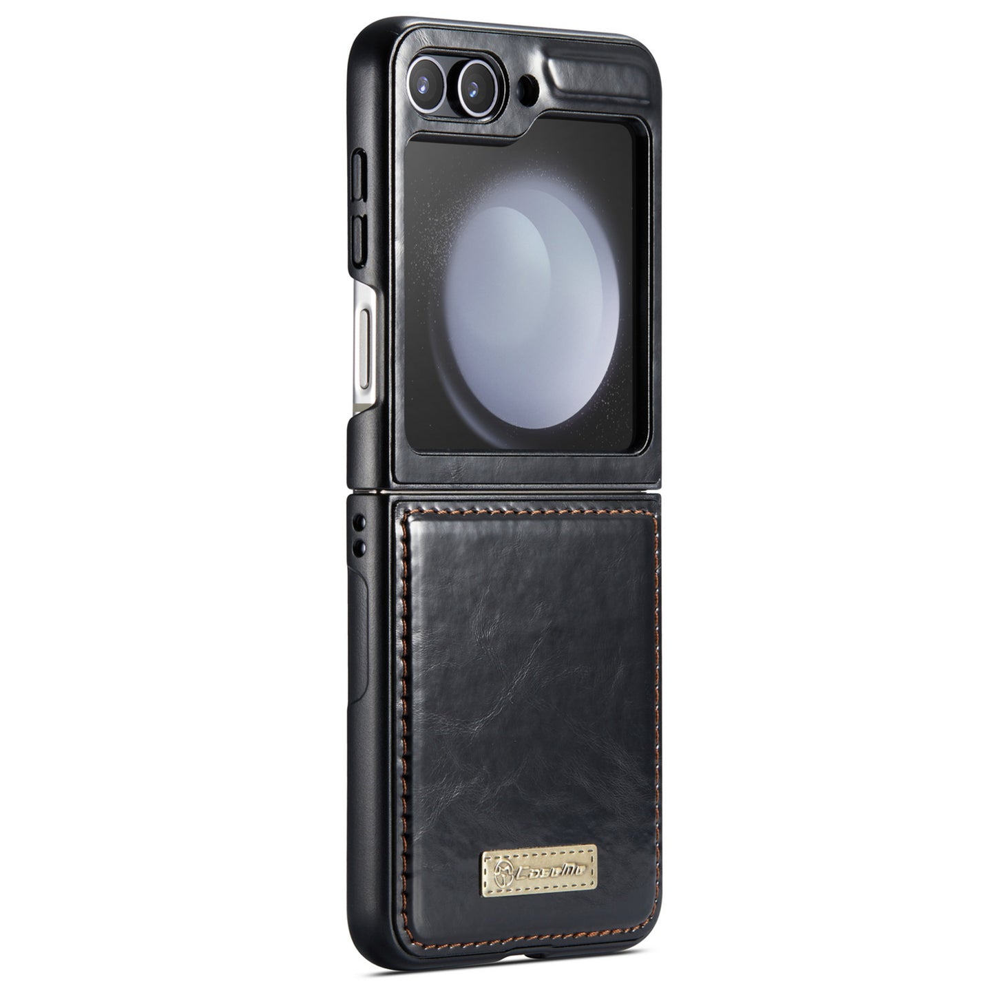 CASEME 003 Series For Samsung Galaxy Z Flip6 5G Case Leather Coated Hard PC Phone Cover - Black