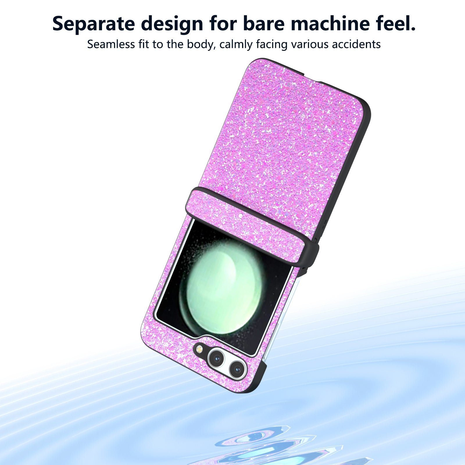 For Samsung Galaxy Z Flip6 5G Easy Folding Wholesale Phone Case PC+PU Leather Phone Shell - Pinkish Purple