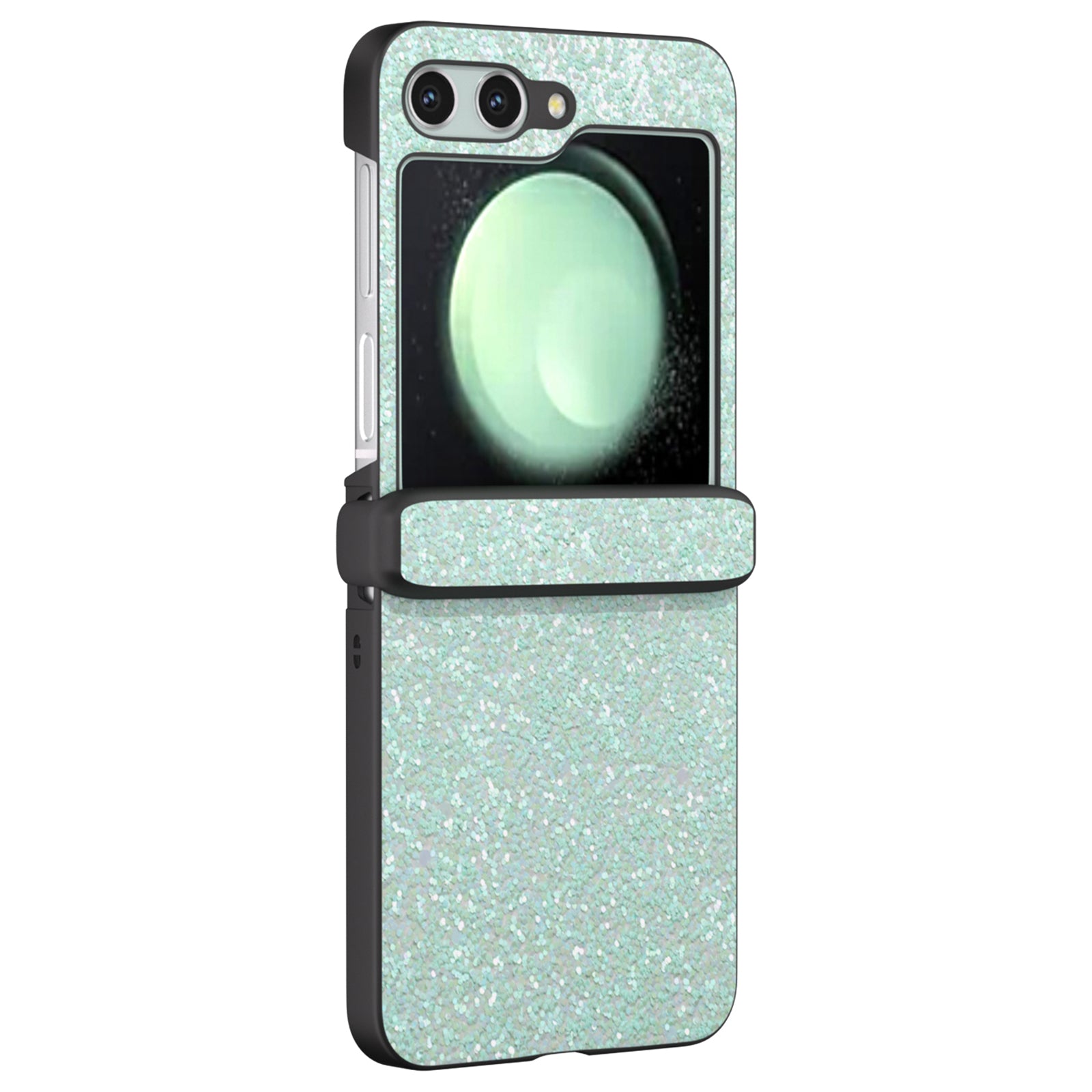 For Samsung Galaxy Z Flip6 5G Easy Folding Wholesale Phone Case PC+PU Leather Phone Shell - Mint Green
