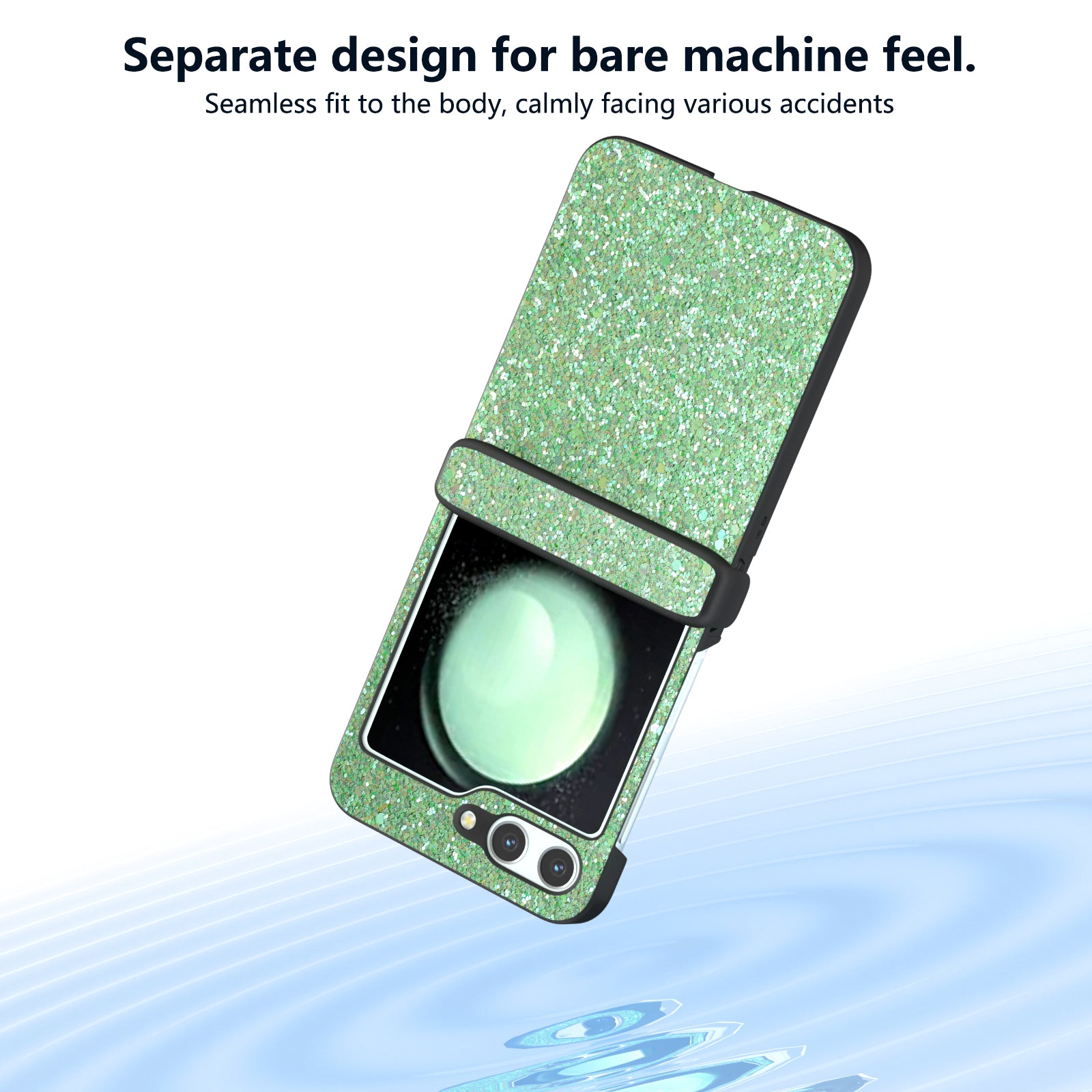 For Samsung Galaxy Z Flip6 5G Easy Folding Wholesale Phone Case PC+PU Leather Phone Shell - Green