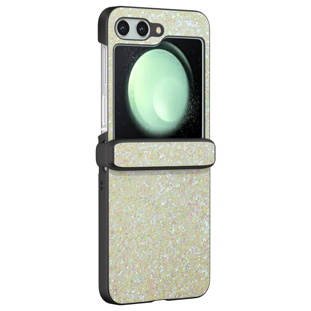 For Samsung Galaxy Z Flip7 FE 5G / Z Flip6 5G Easy Folding Wholesale Phone Case PC+PU Leather Phone Shell - Yellow