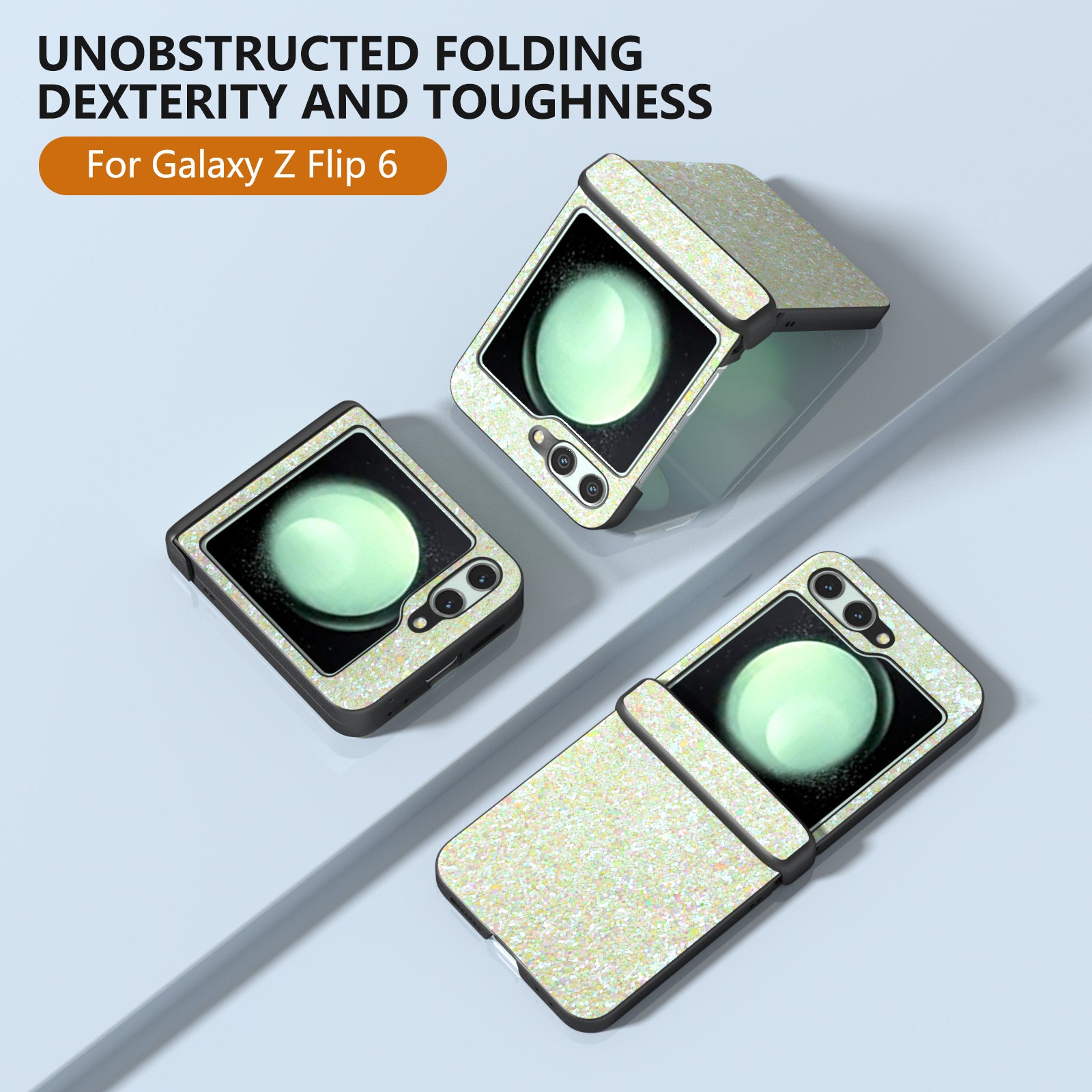 For Samsung Galaxy Z Flip6 5G Easy Folding Wholesale Phone Case PC+PU Leather Phone Shell - Yellow