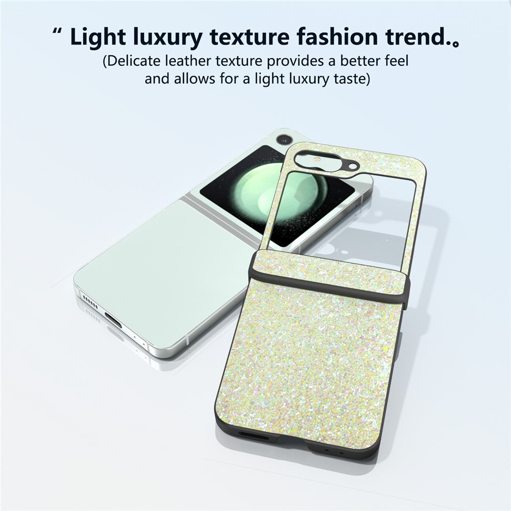 For Samsung Galaxy Z Flip7 FE 5G / Z Flip6 5G Easy Folding Wholesale Phone Case PC+PU Leather Phone Shell - Yellow