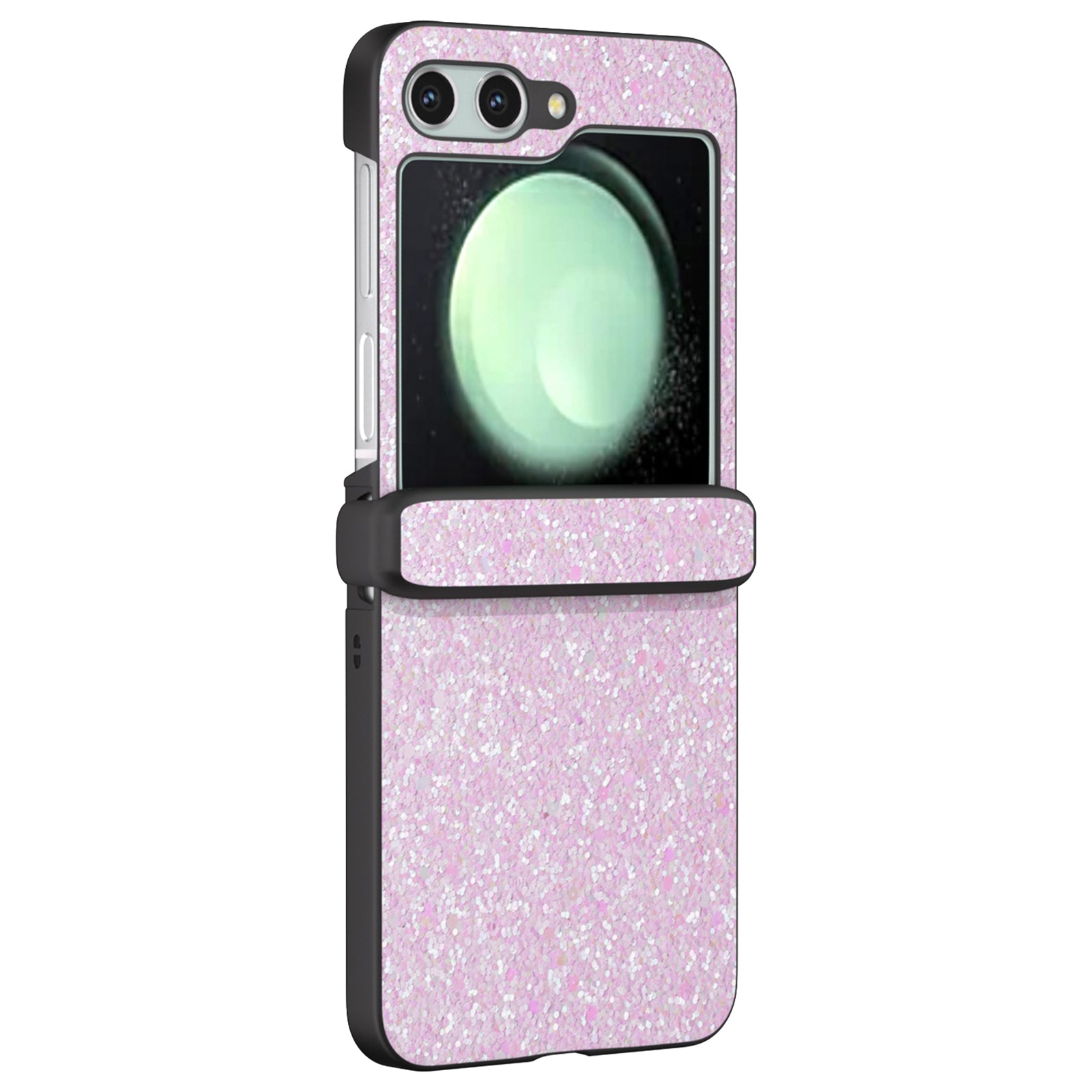 For Samsung Galaxy Z Flip6 5G Easy Folding Wholesale Phone Case PC+PU Leather Phone Shell - Gradient Pink