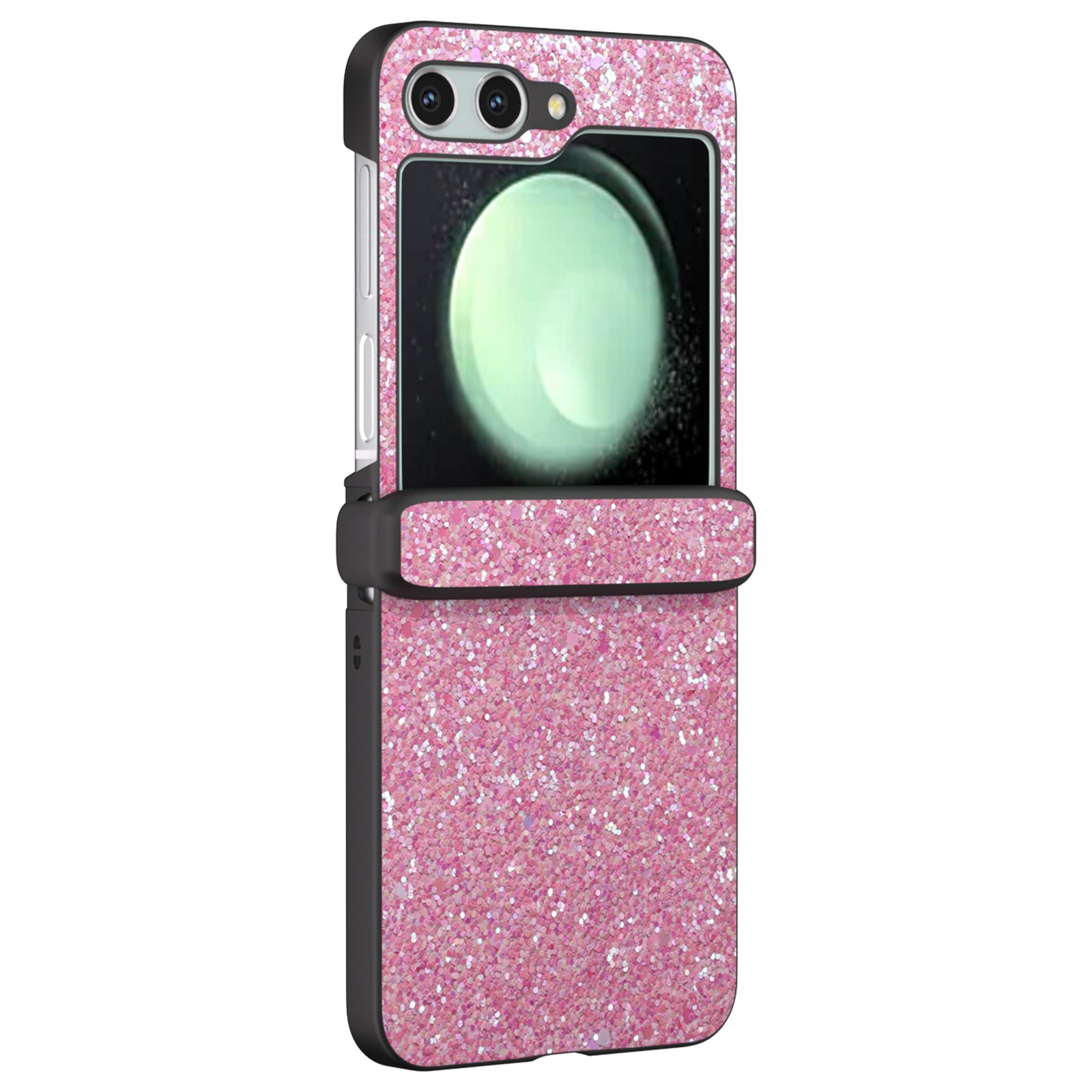 For Samsung Galaxy Z Flip6 5G Easy Folding Wholesale Phone Case PC+PU Leather Phone Shell - Pink