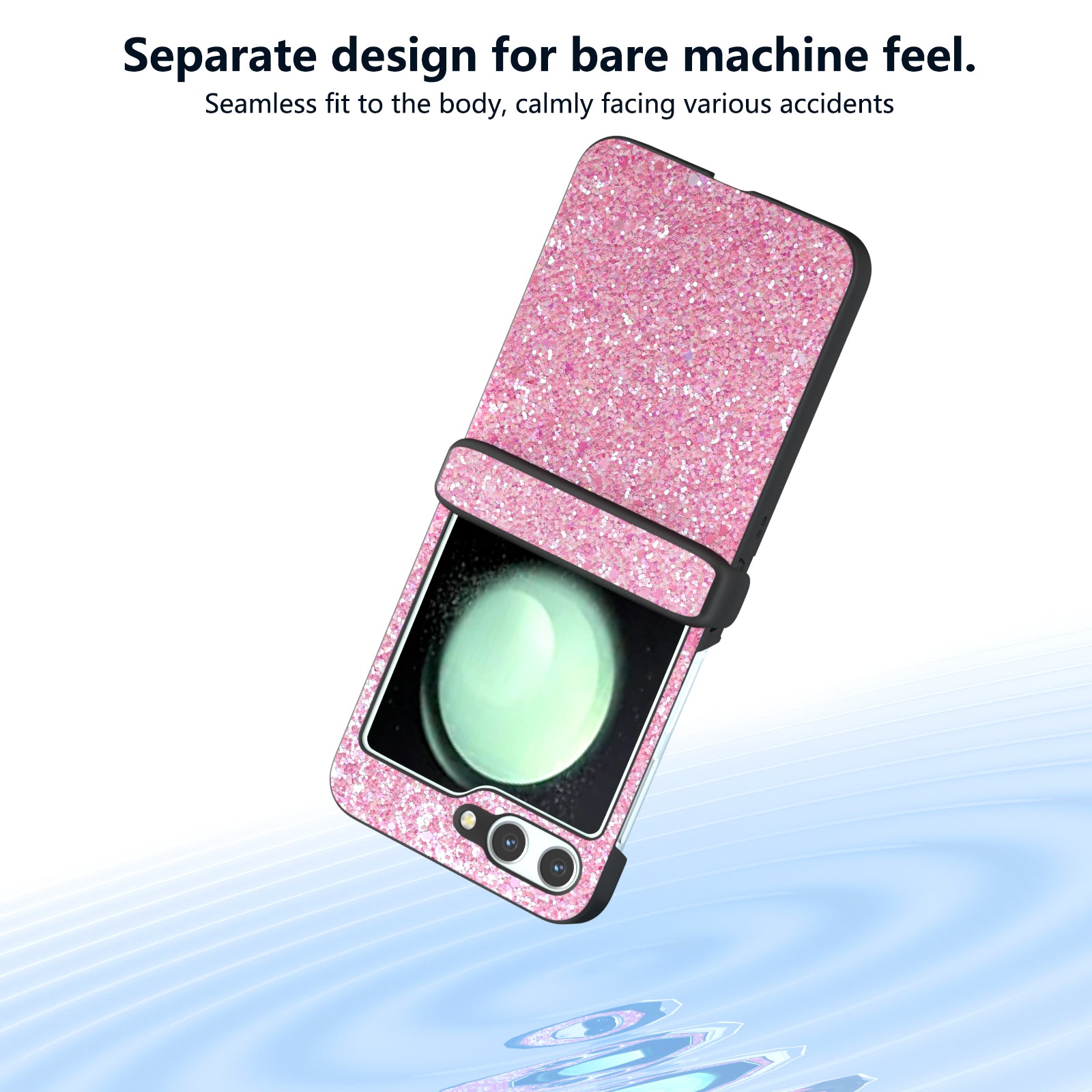 For Samsung Galaxy Z Flip6 5G Easy Folding Wholesale Phone Case PC+PU Leather Phone Shell - Pink