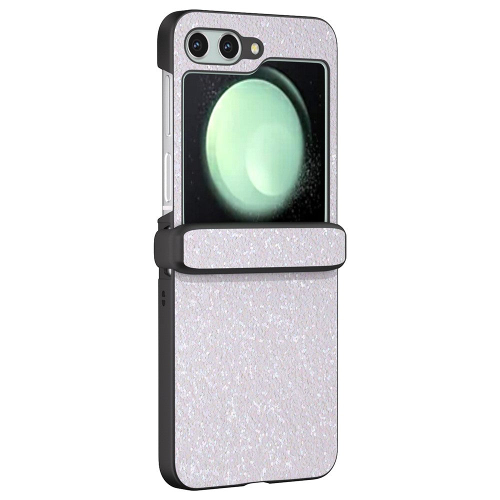 For Samsung Galaxy Z Flip7 FE 5G / Z Flip6 5G Easy Folding Wholesale Phone Case PC+PU Leather Phone Shell - White