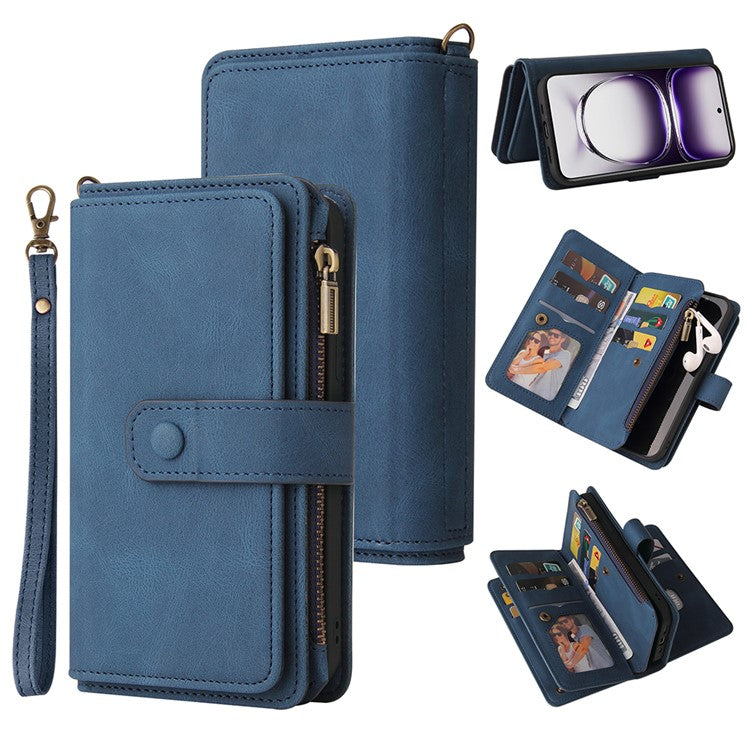 KT Multi-Functional Series-2 For Oppo Reno12 5G (Global) Case Card Holder Wallet Leather Phone Cover - Blue