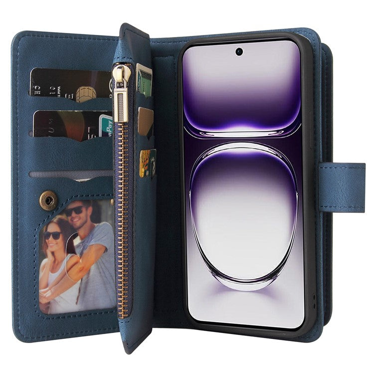 KT Multi-Functional Series-2 For Oppo Reno12 5G (Global) Case Card Holder Wallet Leather Phone Cover - Blue