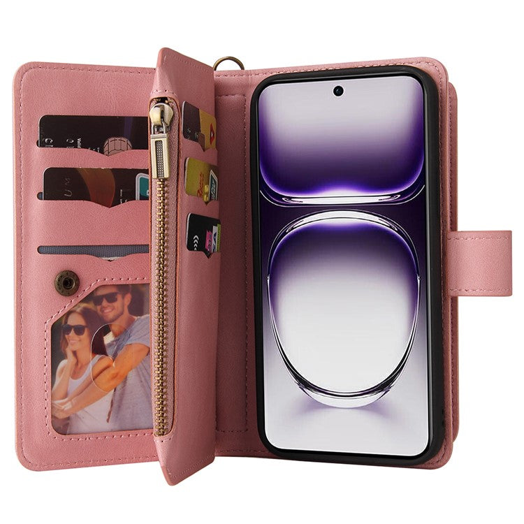 KT Multi-Functional Series-2 For Oppo Reno12 5G (Global) Case Card Holder Wallet Leather Phone Cover - Pink
