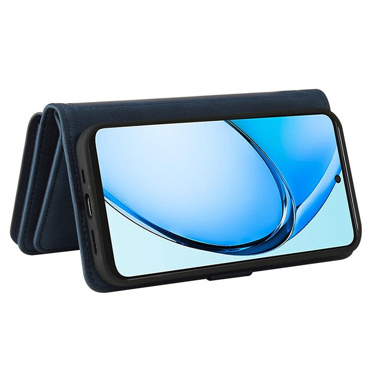 KT Multi-Functional Series-2 For Oppo A60 4G Phone Case Zipper Wallet Leather Support Stand Cover - Blue