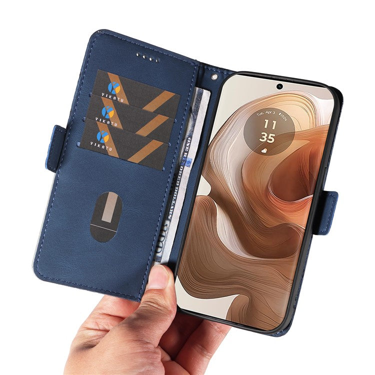 For Motorola Moto X50 Ultra 5G / Edge 50 Ultra 5G Wallet Stand Case Leather Phone Cover Rhombus Imprint - Blue