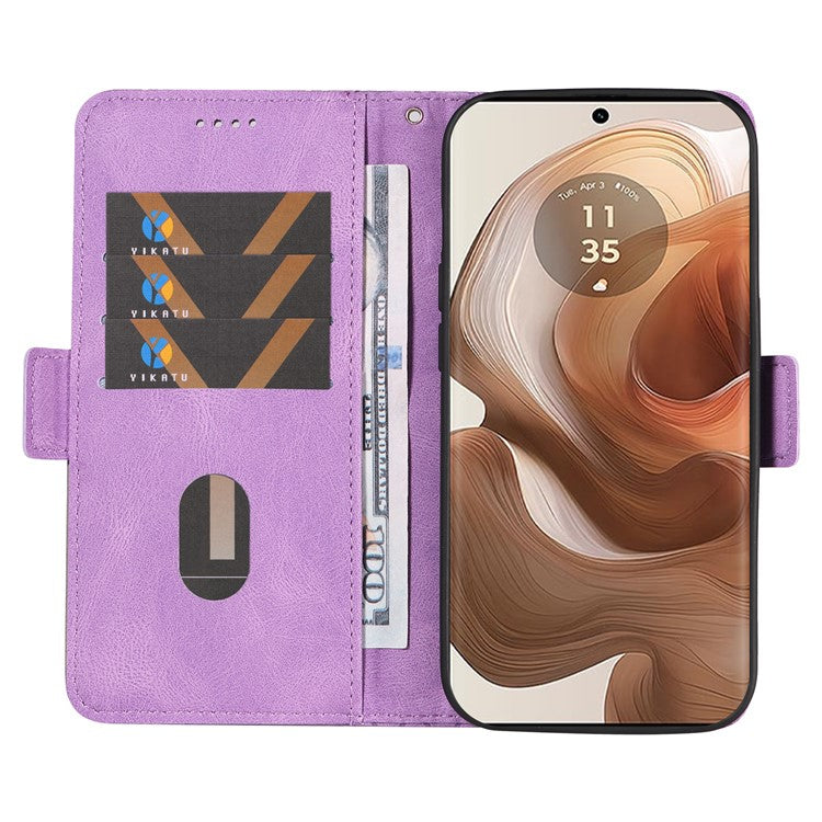 For Motorola Moto X50 Ultra 5G / Edge 50 Ultra 5G Wallet Stand Case Leather Phone Cover Rhombus Imprint - Light Purple