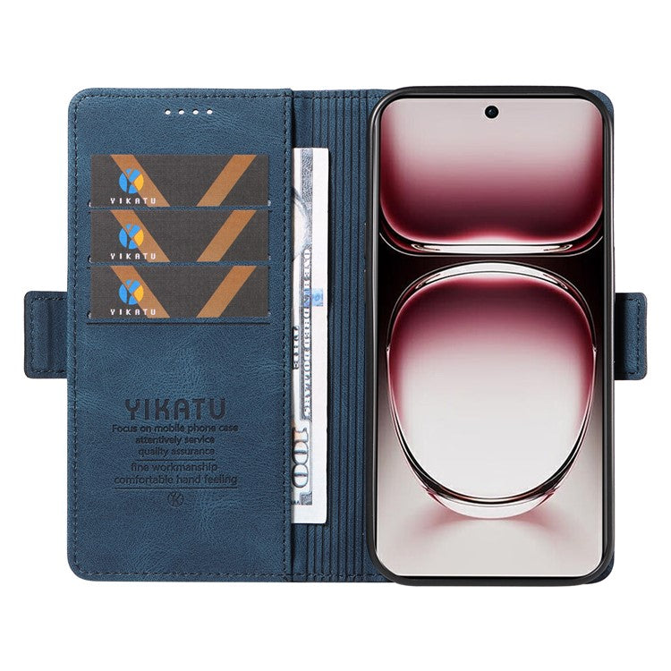 YIKATU YK-005 For Oppo Reno12 Pro 5G (Global) / (China) Phone Case Skin-Touch Leather Cover - Blue
