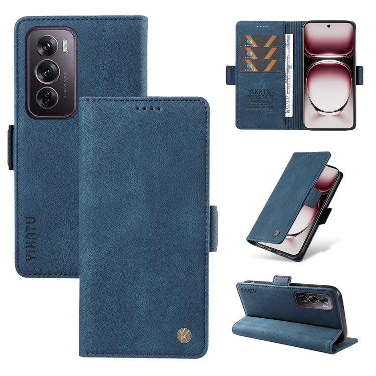 YIKATU YK-005 For Oppo Reno12 Pro 5G (Global) / (China) Phone Case Skin-Touch Leather Cover - Blue
