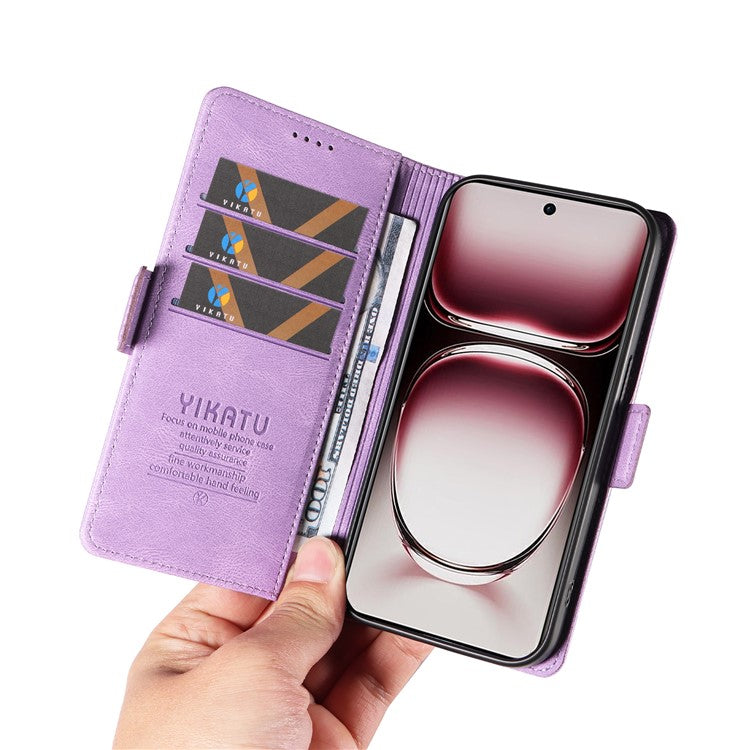 YIKATU YK-005 For Oppo Reno12 Pro 5G (Global) / (China) Phone Case Skin-Touch Leather Cover - Purple