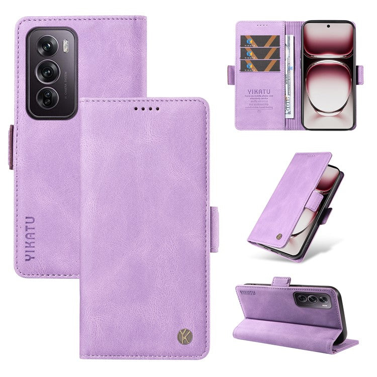 YIKATU YK-005 For Oppo Reno12 Pro 5G (Global) / (China) Phone Case Skin-Touch Leather Cover - Purple