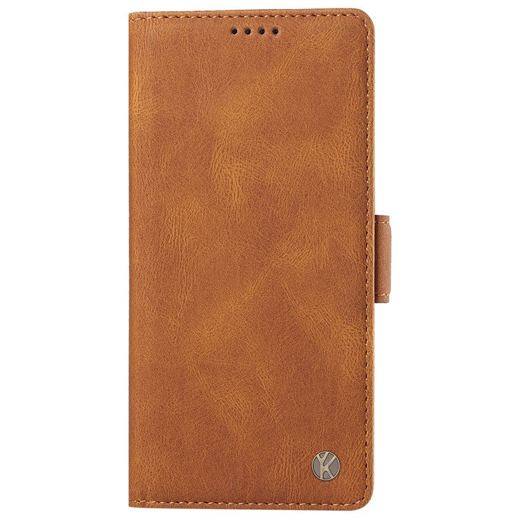 YIKATU YK-005 For Oppo Reno12 Pro 5G (Global) / (China) Phone Case Skin-Touch Leather Cover - Brown