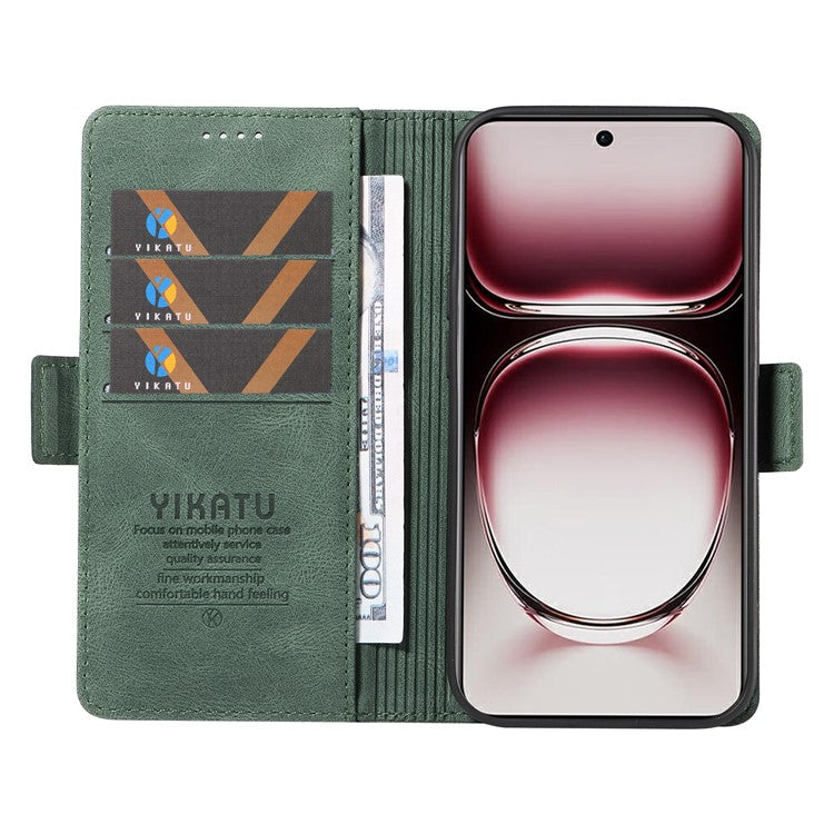 YIKATU YK-005 For Oppo Reno12 Pro 5G (Global) / (China) Phone Case Skin-Touch Leather Cover - Green