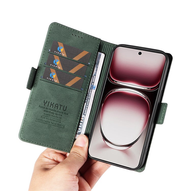 YIKATU YK-005 For Oppo Reno12 Pro 5G (Global) / (China) Phone Case Skin-Touch Leather Cover - Green