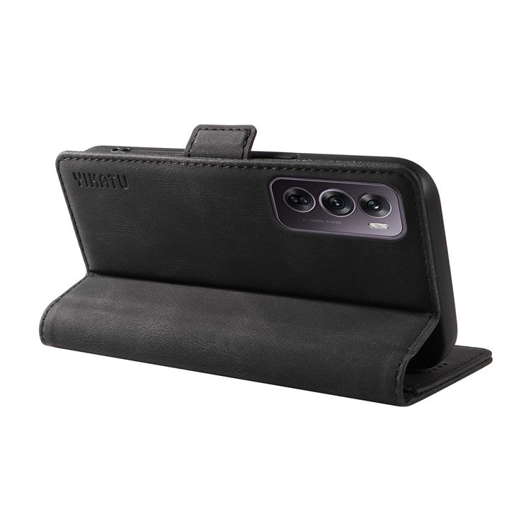 YIKATU YK-005 For Oppo Reno12 Pro 5G (Global) / (China) Phone Case Skin-Touch Leather Cover - Black