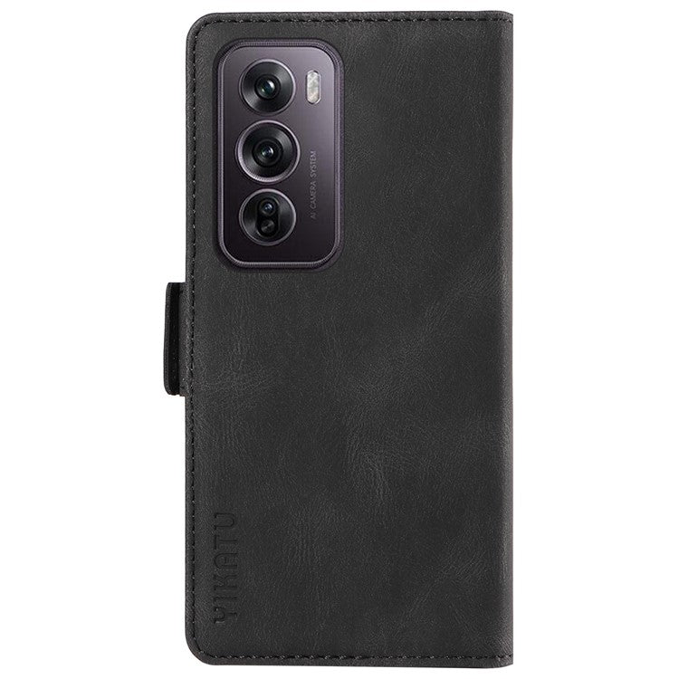 YIKATU YK-005 For Oppo Reno12 Pro 5G (Global) / (China) Phone Case Skin-Touch Leather Cover - Black