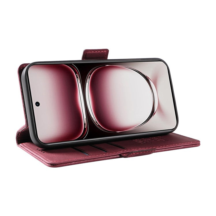 YIKATU YK-005 For Oppo Reno12 Pro 5G (Global) / (China) Phone Case Skin-Touch Leather Cover - Wine Red