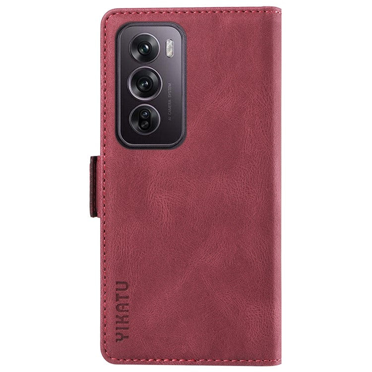 YIKATU YK-005 For Oppo Reno12 Pro 5G (Global) / (China) Phone Case Skin-Touch Leather Cover - Wine Red