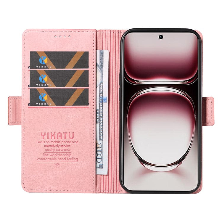 YIKATU YK-005 For Oppo Reno12 Pro 5G (Global) / (China) Phone Case Skin-Touch Leather Cover - Pink