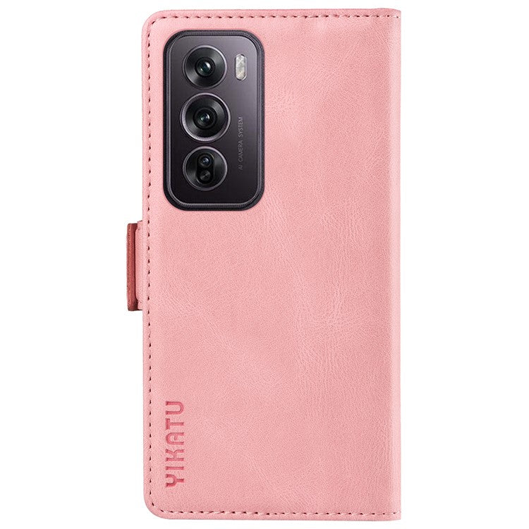 YIKATU YK-005 For Oppo Reno12 Pro 5G (Global) / (China) Phone Case Skin-Touch Leather Cover - Pink