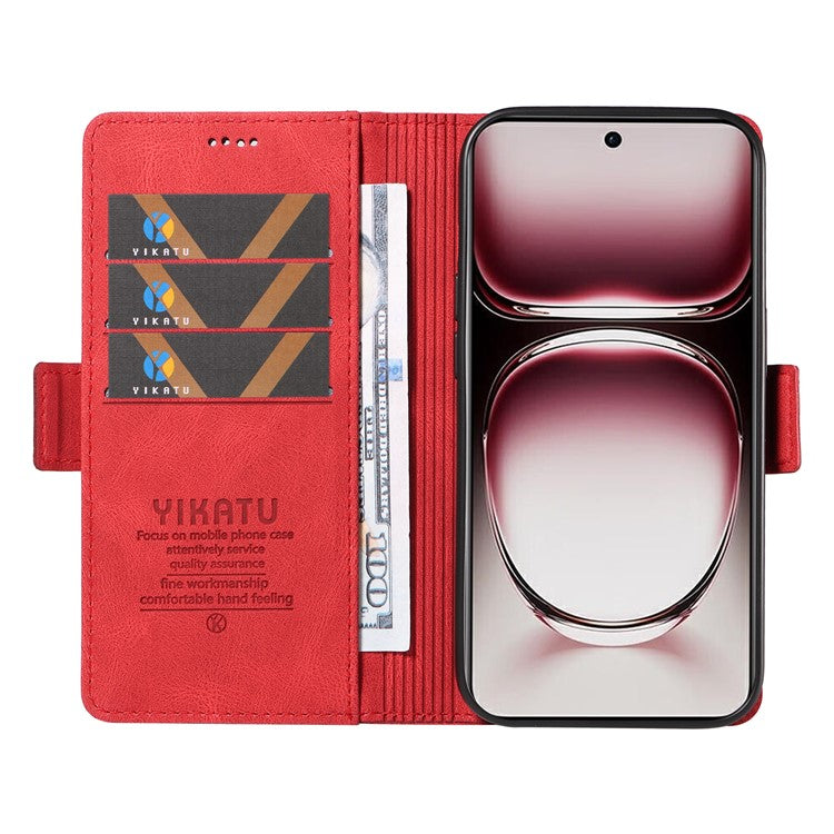 YIKATU YK-005 For Oppo Reno12 Pro 5G (Global) / (China) Phone Case Skin-Touch Leather Cover - Red