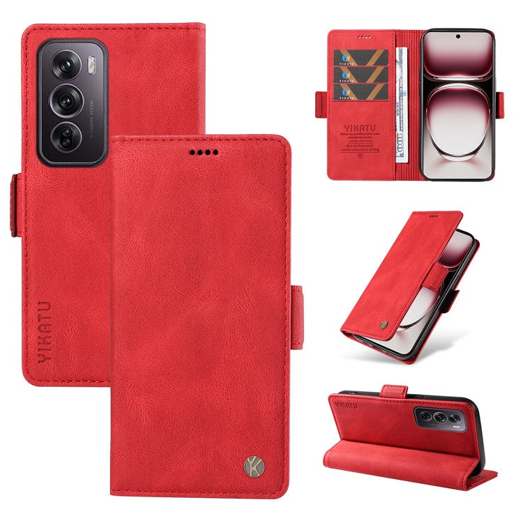 YIKATU YK-005 For Oppo Reno12 Pro 5G (Global) / (China) Phone Case Skin-Touch Leather Cover - Red